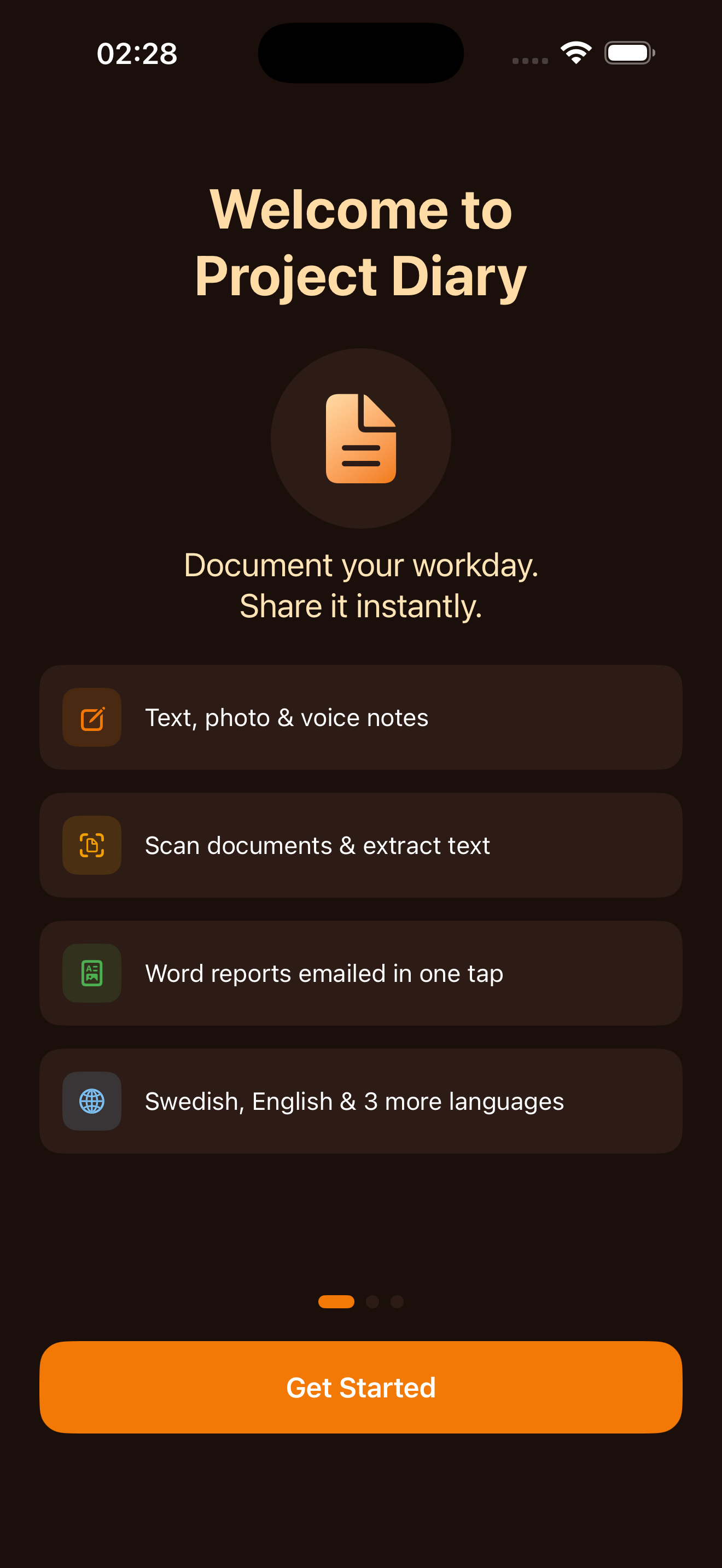 Project Diary screenshot
